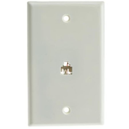 CABLE WHOLESALE Cable Wholesale 300-204WH 2 Line Telephone RJ11 4 Conductor Wall Plate; White 300-204WH